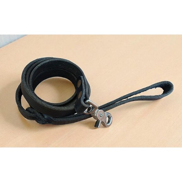 Genuine Leather Dog Leash 6 ft 7" x 3/4" x.15" Swivel Trigger Snap Hook M/L Dogs - Picture 1 of 6
